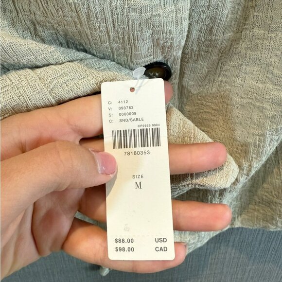 By Anthropologie Halter Cotton Button Front Vest Halter Top Sand Beige - Picture 10 of 14